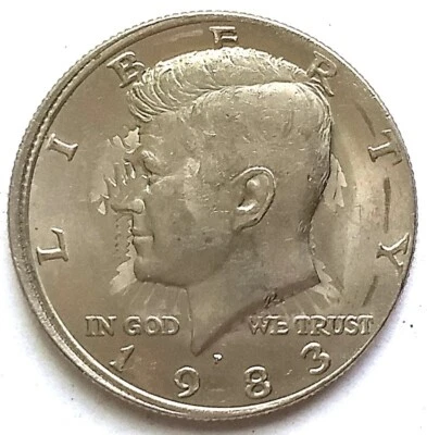 1983P John F. Kennedy Half Dollar Rare Atypical MAD ? Die Clash Mint Error Coin - Image 1 of 4