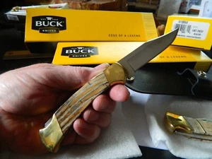 BUCK KNIFE & M.PRATER 4 1/4"SIGNATURE SERIES LOCKING FOLDERPOCKET KNIFE / SHEATH - Picture 1 of 17
