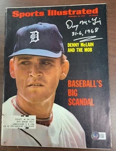 Denny McLain Signed Sports Illustrated 2/23/70 Detroit Tigers Beckett Auto - Picture 1 of 4