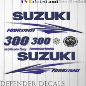 Suzuki 300 PS Viertakt Außenbord Motor Aufkleber Set Kit White Cowling - Bild 1 von 1