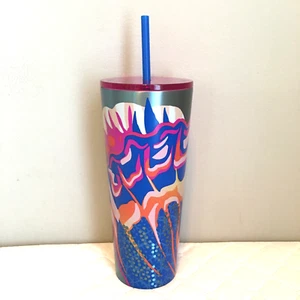 Starbucks 24 oz Edelstahl Tumbler Sommer 2024 Schmetterlingsmuster Lila Neu mit Etikett - Bild 1 von 7
