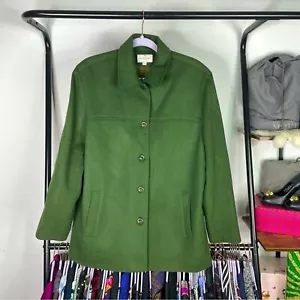 VINTAGE Henri Bendel New York Green Wool Cashmere Blend Coat - Picture 1 of 9