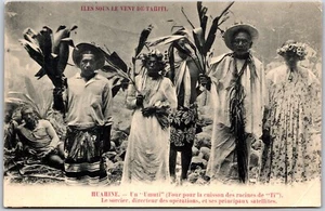 Postcard Tahiti Islands Umuti Cooking Ti Roots Sorcerer & Satellites - Picture 1 of 2