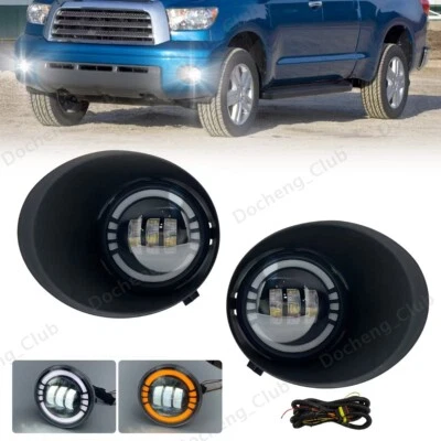For 2008-2011 Sequoia 2007-2013 Toyota Tundra LED Fog Lights Bumper Lamps - Image 1 of 4