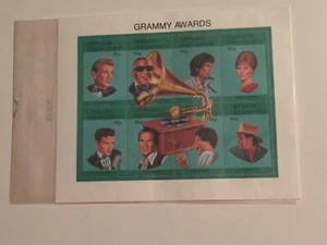 1992 Grammy Music Awards 8-block STAMP SHEET - Picture 1 of 1