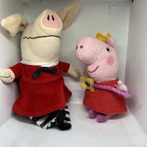 2er Set Schweine Nickelodeon Olivia rotes Kleid und Peppa rosa Schwein Fee Plüschtiere - Bild 1 von 8