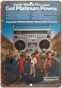 Earth, Wind & Fire Panasonic Boombox Ghetto Blaster 10"x7" retro metal sign D14 - Picture 1 of 2