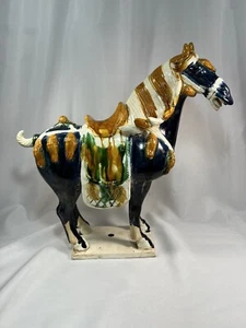 Alte chinesische Tang San Cai Keramik Porzellan Dynastie Pferd Statue 15 Zoll hoch - Bild 1 von 10