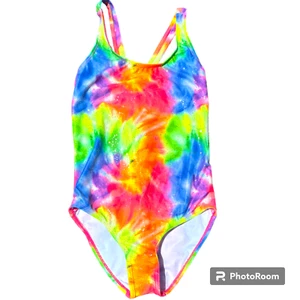 bmagical by btween Girl's Rainbow Tie Dye Sparkle 1 piece Swimsuit sz 12 NWOT - Picture 1 of 6