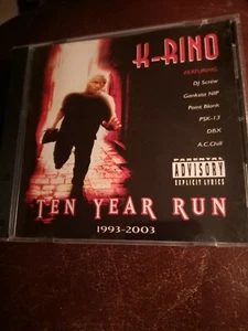 K-rino Ten Year Run CD 1993 - 2003 OG No CDR S.P.C Dj Screw Psk 13 Point... - Picture 1 of 6