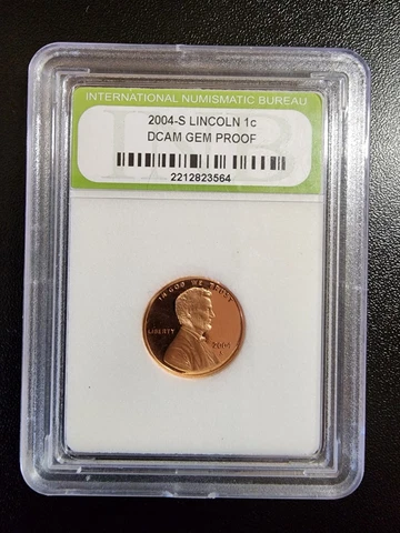 Lincoln 2004-S 1c DCAM GEM Proof Slabbed Coin - INB Cover
