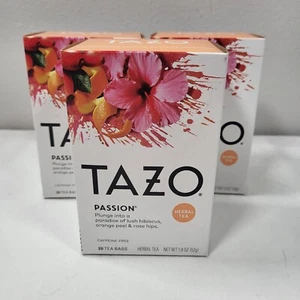 (3) Tazo Passion Kräutertee koffeinfrei 20ct Hibiskus Orange Hagebutten BB 4/26 - Bild 1 von 7