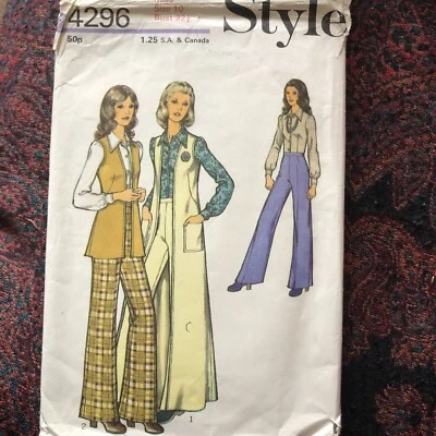 Dressmaking Pattern Trouser Suit size 10 Style vintage Used And cut - Image 1 of 4