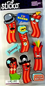 Bacon Whimsical Pirate Hula Girl Indian Native American Sticko Stickers - Picture 1 of 1