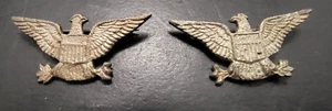 Set of Pre WWII Colonel Rank Insignia Old Pin Back Style Marked SILVER - Picture 1 of 7