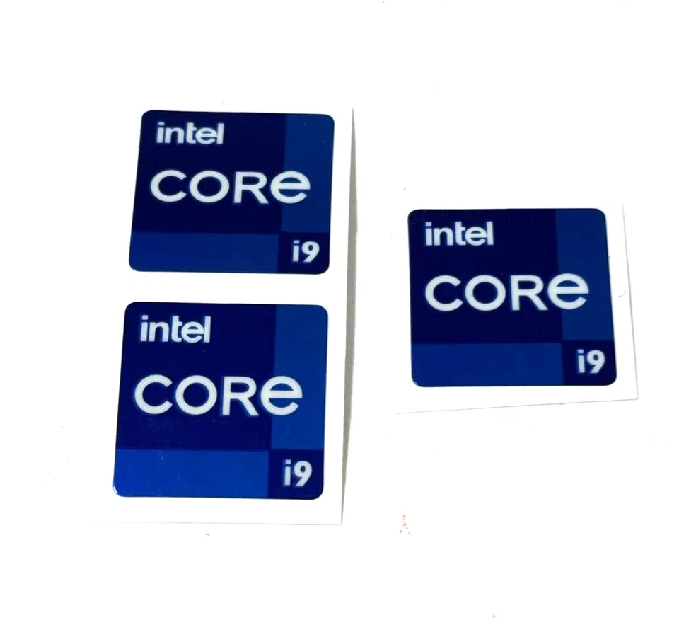 3x Intel Core i9 11 12 Gen Desktop / Laptop sticker label Logo Decal 18mmx18mm - Image 1 of 1