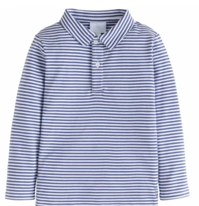 Poloshirt Little English gestreift L/S-Strick - grau blau - neu mit Etikett Jungen 14 - Bild 1 von 1