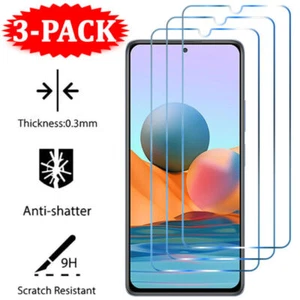 For Xiaomi Redmi Note 11 10 9S 9 9T 8 8T 7 Pro Tempered Glass Screen Protector - Picture 1 of 12