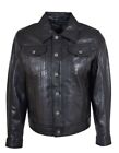 Men's Black Leather Shirt Soft Premium Real Leather 100% Handmade Pure Lambskin