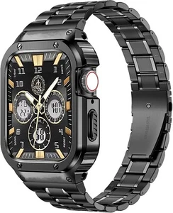 MioHHR Edelstahl Uhrenarmband mit Gehäuse kompatibel für Apple Watch Armbänder 45 - Bild 1 von 5