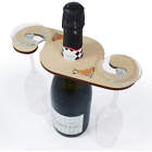 'Begging Akita Puppy' Wooden Wine Glass / Bottle Holder (GH00053403)