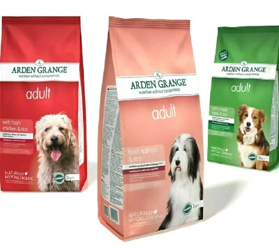 ARDEN GRANGE ADULT - (2kg - 12kg) - Premium Dry Dog Food bp Kibble Feed Pet Meal