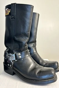 Harley Davidson Herren Biker Reitstiefel Gr. 8 Schwarz Leder Eagle Harness 98408 - Bild 1 von 18