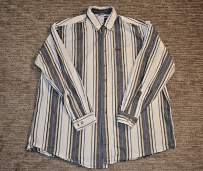 De Colección Carhartt Para Hombre XL Rayas Blanco Carpintero Abotonado Hecho EE. UU. Western Foto 1 de 4