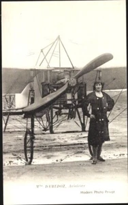 1915 FRENCH FEMALE PILOT Mlle DAMEDOZ Aviation; Real Photo Postcard; MINT - Foto 1 di 2