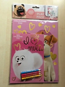 BNIP New The Secret Life of Pets Play Pack - Colouring Pad Mini Pad 4 Pencils - Picture 1 of 4