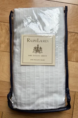 NWT Vintage Estate Lauren Ralph Embroidered Texture Stripe KING Sham - Image 1 of 4