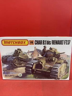 Vintage Matchbox (1986) CHAR B.1 bis/RENAULT FT.17 1:76 Scale Model Kit - Image 1 of 4