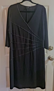 Vestido de Fiesta Y2K Vintage East 5th Little Negro Asimétrico Satén Cinta Borde 2X - Imagen 1 de 10