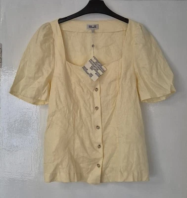 Baum Und Pferdgarten womens top blouse linen yellow size 14 new button front - Image 1 of 4