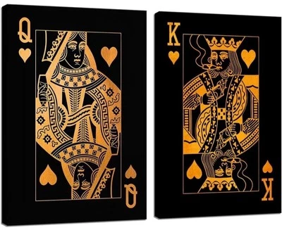 Wall art Canvas Art King/Queen Poker Wall Decor (24"×16") - Image 1 of 2