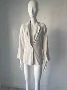 CHAQUETA BLAZER BEIGE MUJER ANN DEMEULEMEESTER MADE IN ITALY LINO TALLA 36 - Imagen 1 de 11
