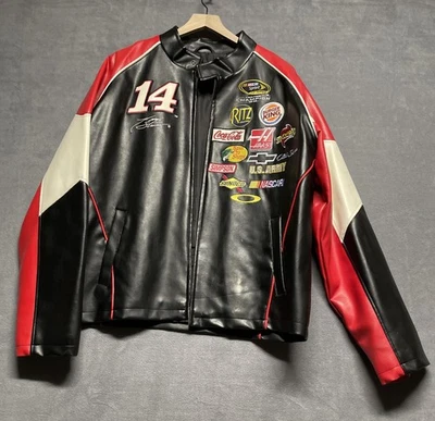 Tony Stewart Men’s Large nascar racing jacket Office Depot Faux Leather,READ ALL - Image 1 of 4
