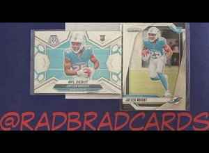 NFL Football Miami Dolphins 24 Panini Jaylen Wright 2 Rookie Card Lot MINT - Picture 1 of 1