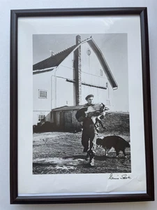 James Dean Print No.6 Dennis Stock Signed 1974 Portfolio Vintage Farmyard Scene - Picture 1 of 13