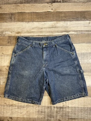 Pantalones Cortos De Colección Y2K Lee Pelele Carpintero Denim Para Hombres 34 Lavado Oscuro Resistente Foto 1 de 4