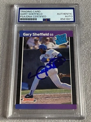 MILWAUKEE BREWERS- GARY SHEFFIELD AUTOGRAPH 1989 DONRUSS RC #31 PSA/DNA SLAB - Image 1 of 2