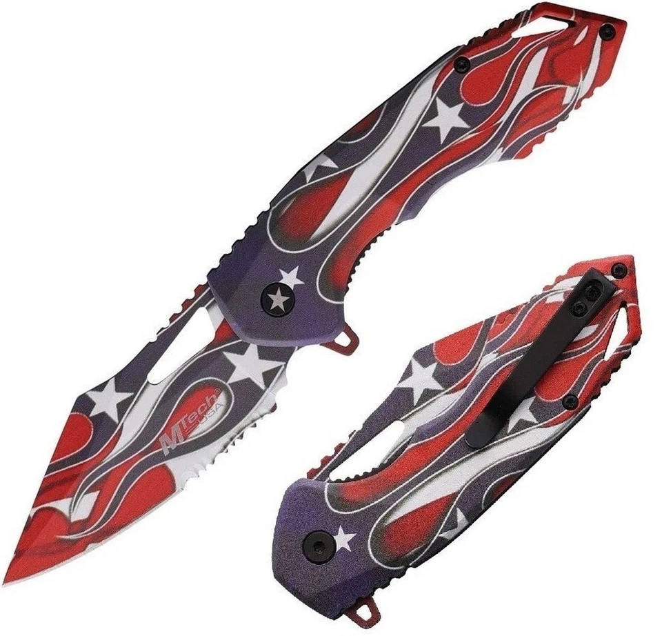 MTech Folding Knife 3Cr13 Steel Drop Point Blade Aluminum Handle - MT-A2020FL - Image 1 of 3