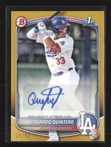 2025 Bowman #BPA-EQ Eduardo Quintero Prospects Autographs Gold /50 Dodgers Auto - Picture 1 of 2