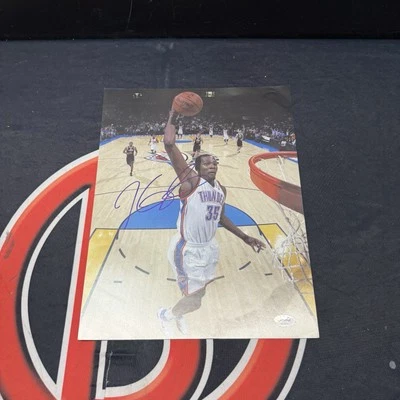 Kevin Durant Autographed Oklahoma City Thunder Dunk 11x14 PSA Signed COA - Image 1 of 3