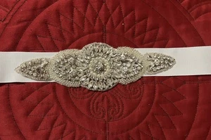 Long Ribbon Wedding Dress Sash Belt. White, Full Length is 132 Inches. Good Cond - Picture 1 of 8