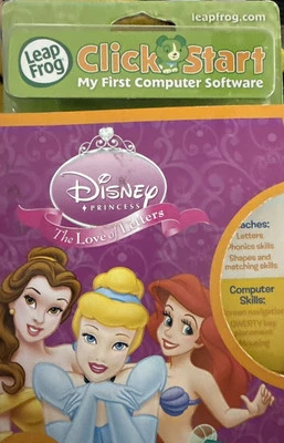 LEAP FROG CLICKSTART DISNEY PRINCESS LOVE OF LETTERS  COMPUTER SOFTWARE GAME NEW - Image 1 of 3