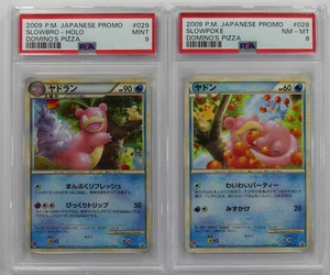 Slowbro/SlowPoke 028/029/L-P Domino's Pizza Japanese Promo PSA 9 and PSA 8 Pair - Picture 1 of 6