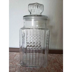 Bote de cocina boticario tarro de vidrio transparente vintage Koezes con tapa de sellado 9,5" - Imagen 1 de 6