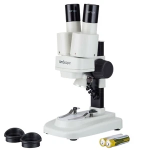 Microscopio estéreo LED portátil alimentado por batería para niños IQCrew by AmScope 10X-20X - Imagen 1 de 4