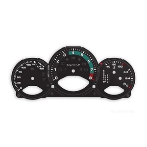 Porsche 987 Cayman S Instrument Gauge Face 190 MPH UK-Spec Tiptronic Negro Retro - Imagen 1 de 1